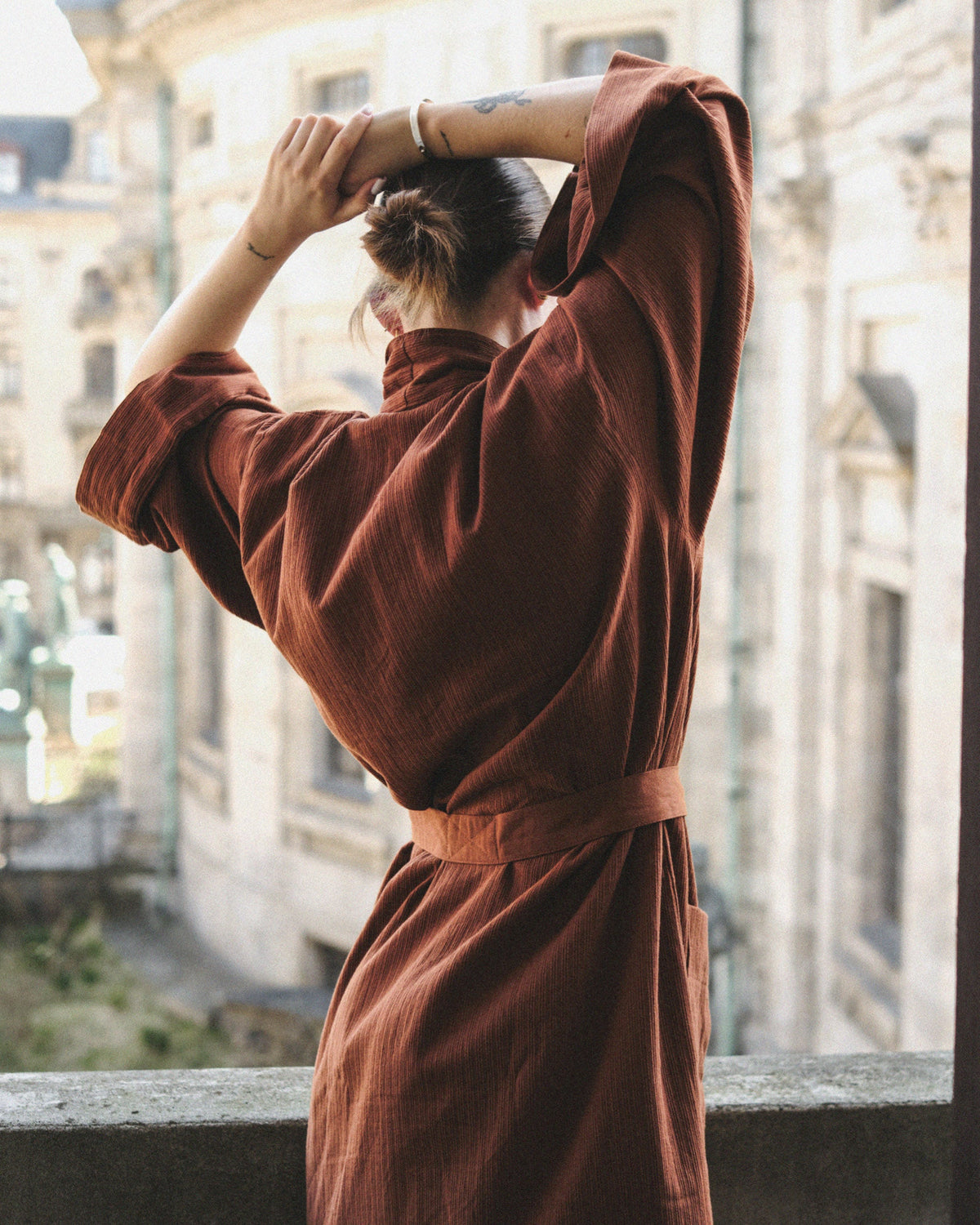 Nami Organic Cotton Kimono Robe / Amber