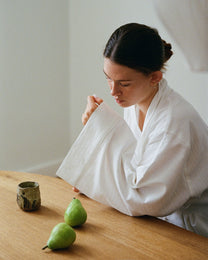 Nami Organic Cotton Kimono Robe / White