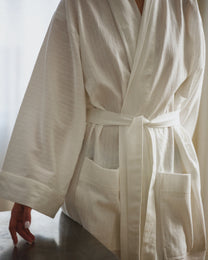 Nami Organic Cotton Kimono Robe / White